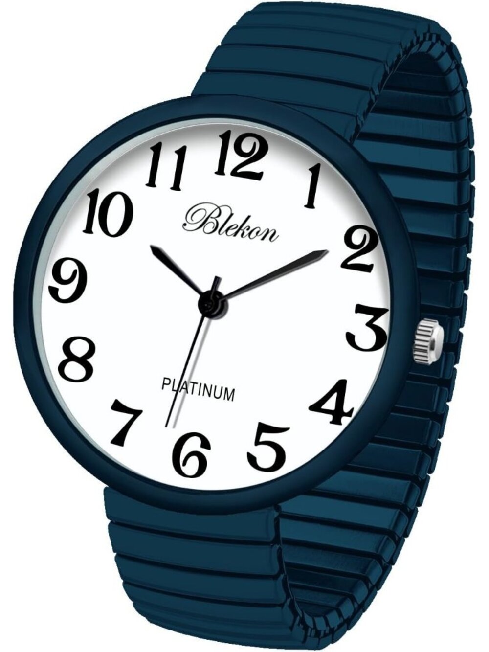 Women's Teal New Super Large Face Stretch Band Japanese Movement Fashion Watch